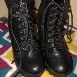 Lace up boot heels, never worn